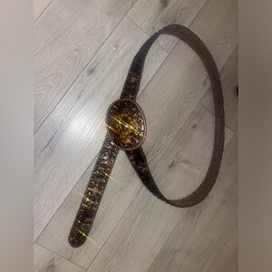 Nocona alligator and rhinestone print belt